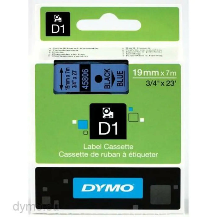 Laminated Tape for Labelling Machines Dymo D1 45806 LabelManager™ Black Blue (5 Units) - Електроника Периферни и