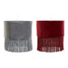 Lamp Shade DKD Home Decor 8424001773930 Grey Burgundy Metal Velvet Fringe Sixties 30 x 30 x 29 cm (2 Units) - Декорация