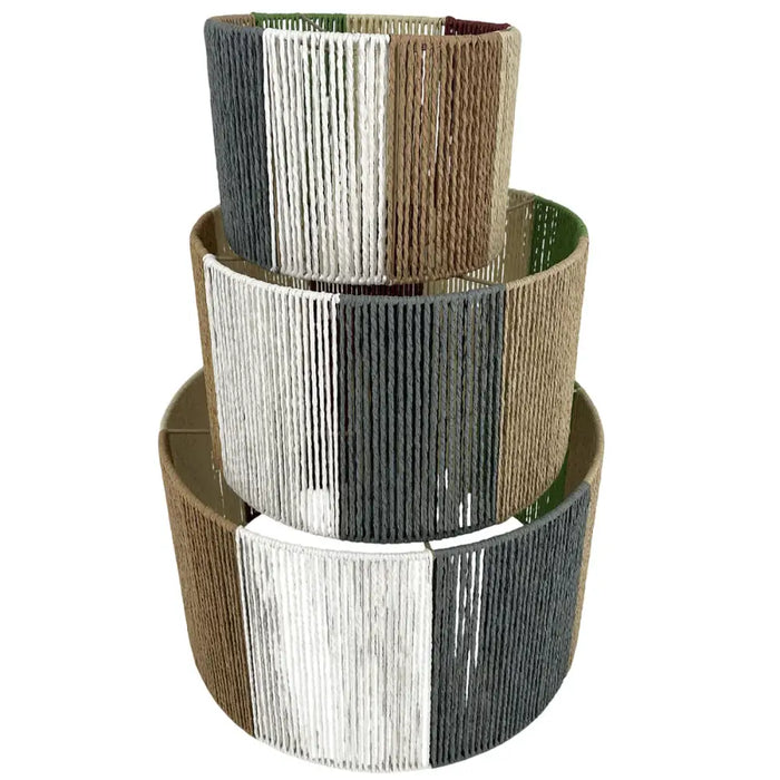 Lamp Shade Home ESPRIT Multicolour Metal Fibre Natural Urban 52 x 52 x 31 cm (3 Pieces) - Декорация и Осветление<<<Дом