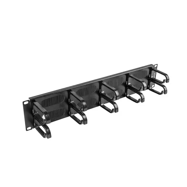 Lanberg 19’’ cable management AK-1204-B brush panel 10 rings- type b 2U black - Аксесоари<<<LANBERG сървърни шкафове и