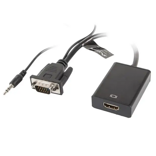 Lanberg adapter VGA (f) + audio 3.5mm jack -> HDMI (m) - Адаптери<<<LANBERG адаптери конектори и