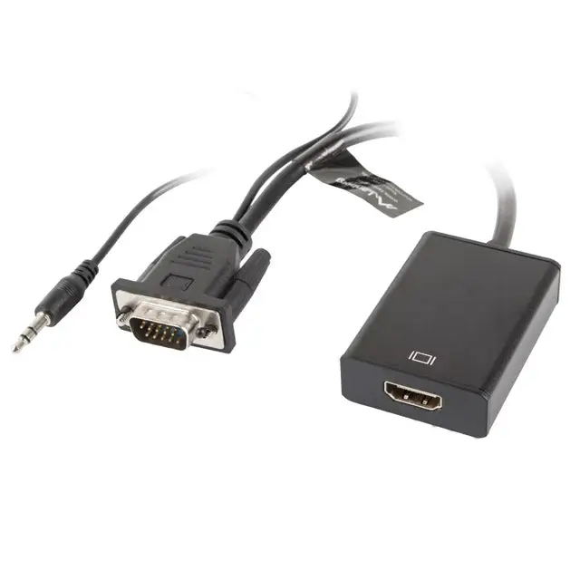 Lanberg adapter VGA (f) + audio 3.5mm jack -> HDMI (m) - Адаптери<<<LANBERG адаптери конектори и