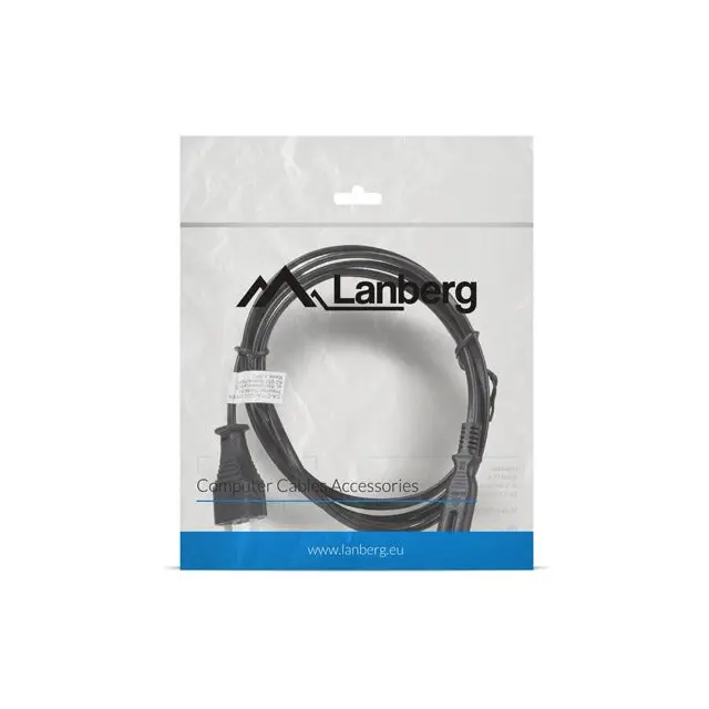 Lanberg CEE 7/16 -> IEC 320 C7 EURO (RADIO) power cord 1.8m black - Захранващи<<<LANBERG