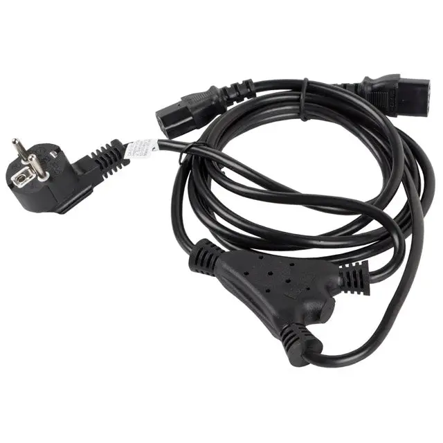 Lanberg CEE 7/7 -> 2X IEC 320 C13 power cord 2m VDE black - Захранващи<<<LANBERG кабели<<<LANBERG<<<PolyComp&&&Компютър