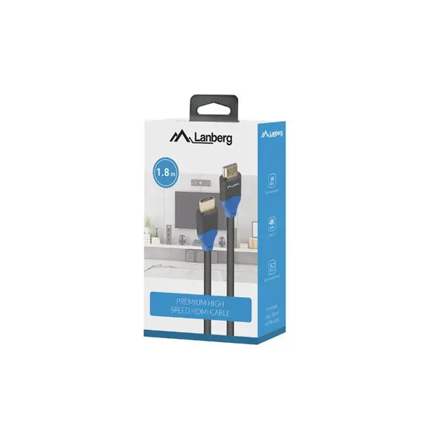 Lanberg HDMI M/M V2.0 cable 1.8m 4K CU box black BOX - Видео<<<LANBERG кабели<<<LANBERG<<<PolyComp&&&Кабели<<<TV
