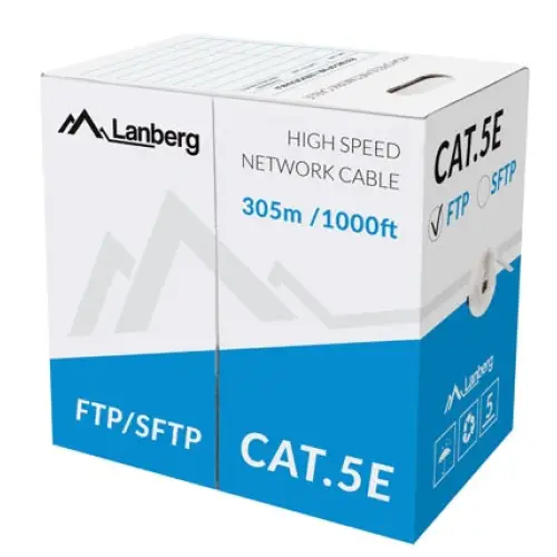 Lanberg LAN cable FTP CAT.5E 305m stranded CCA grey - Мрежови кабели<<<LANBERG мрежово и