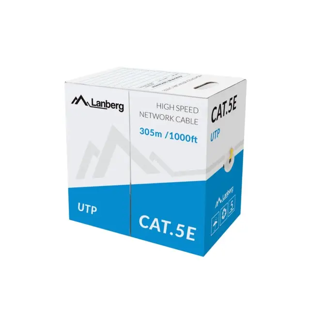 Lanberg Lan Cable UTP Cat.5e 305m Solid CCA Yellow - Мрежови кабели<<<LANBERG мрежово и