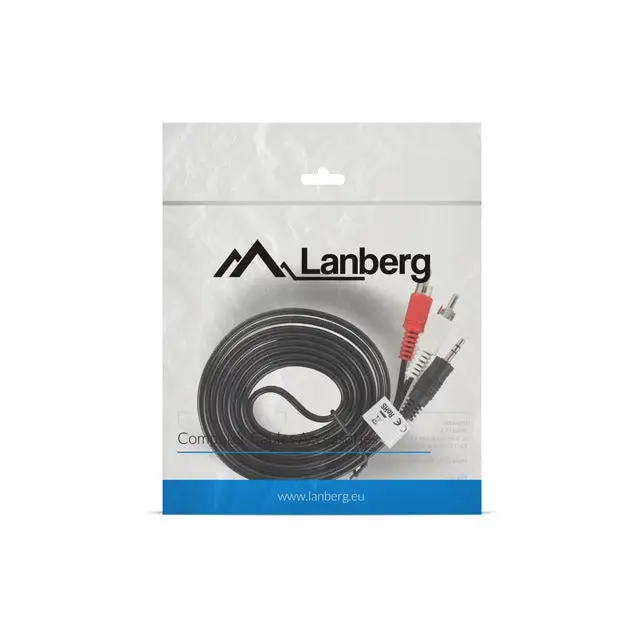 Lanberg mini jack 3.5mm (M) 3 pin -> 2X RCA (chinch) (M) cable 2m - Аудио<<<LANBERG