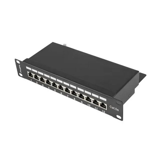 Lanberg patch panel 12port 1U 10’’ CAT.5E shielded black - Пач панели<<<LANBERG сървърни шкафове и
