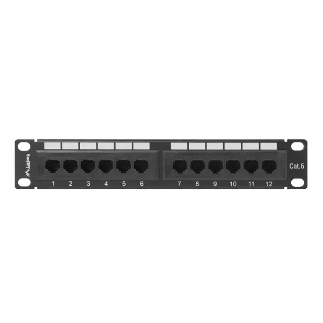 Lanberg patch panel 12port 1U 10’’ CAT.6 black - Пач панели<<<LANBERG сървърни шкафове и