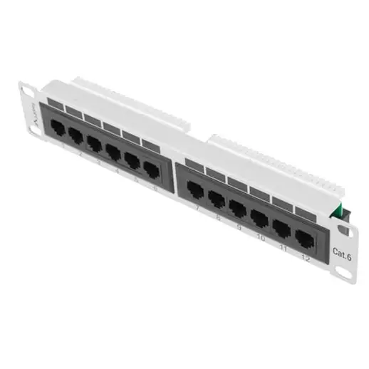 Lanberg patch panel 12port 1U 10’’ CAT.6 grey - Пач панели<<<LANBERG сървърни шкафове и аксесоари<<<LANBERG<<<PolyComp