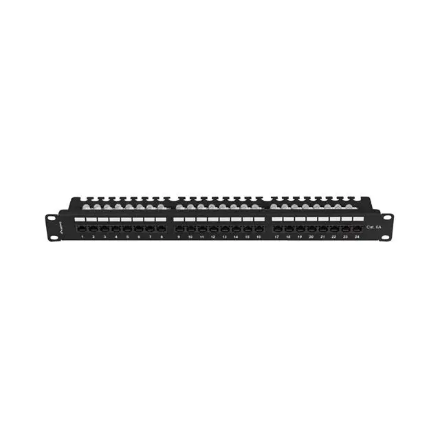 Lanberg patch panel 24 port 1U 19’’ CAT.6a utp with cable organizer black - Пач панели<<<LANBERG сървърни шкафове и