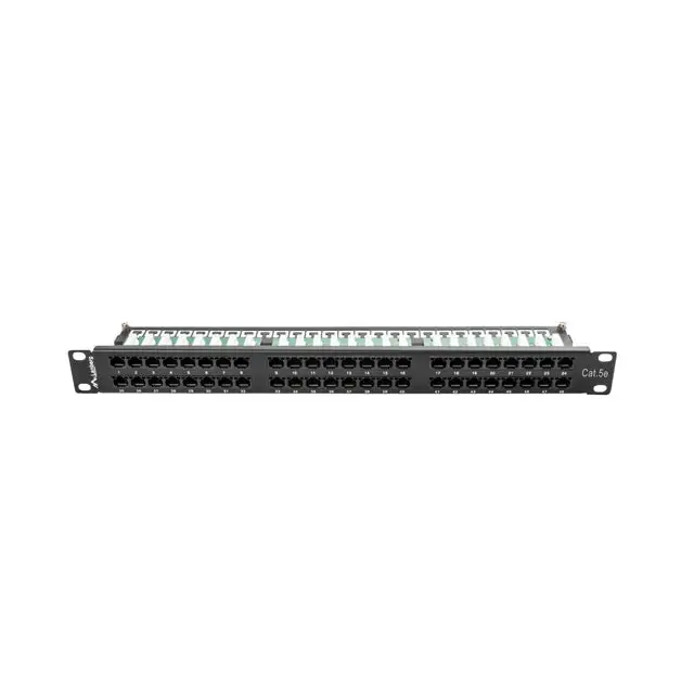 Lanberg patch panel 48 port 1U CAT.5E black - Пач панели<<<LANBERG сървърни шкафове и