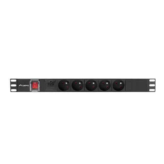 Lanberg power distribution unit (pdu) 19’’ 1U 10a 2m 5x french outlets black c14 - Разклонители<<<LANBERG сървърни