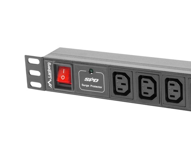 Lanberg power distribution unit (PDU) 19’’1U 10A 10 SOCKETS 2M black - Захранващи панели<<<LANBERG сървърни шкафове и
