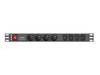 Lanberg power distribution unit (PDU) 19’’1U 10A 8 SOCKETS 2M black - Захранващи панели<<<LANBERG сървърни шкафове и