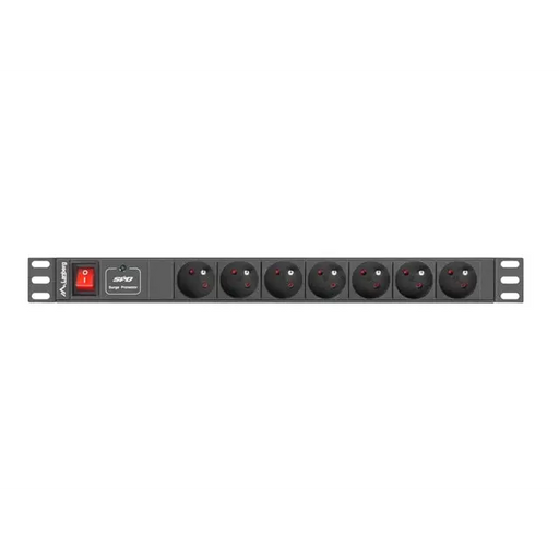 Lanberg power distribution unit (PDU) 19’’1U 16A 7 SOCKETS 2M black - Захранващи панели<<<LANBERG сървърни шкафове и