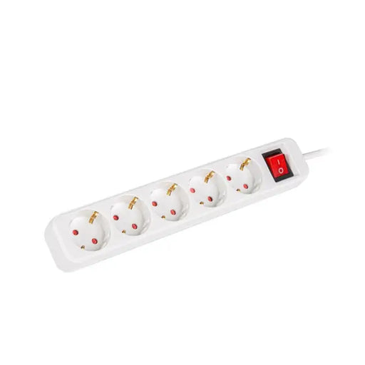 Lanberg power strip 1.5m 5 sockets french with circuit breaker quality-grade copper cable white