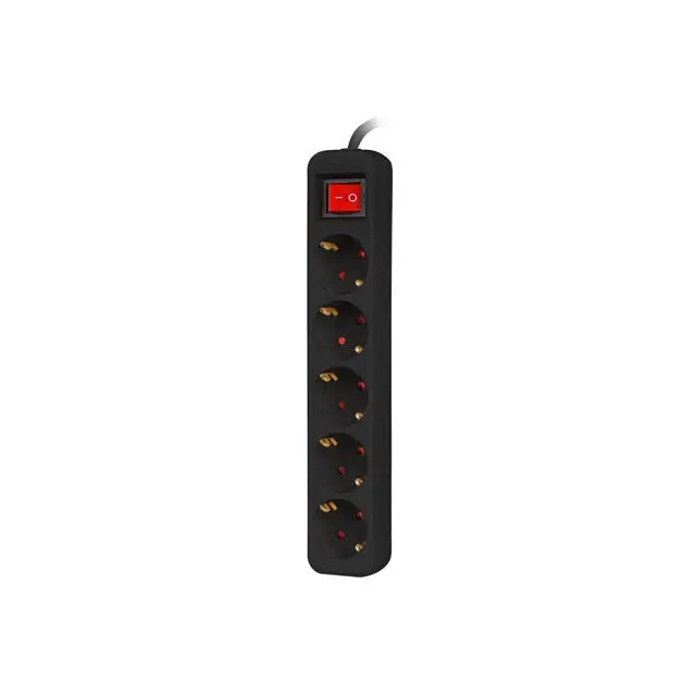 Lanberg power strip 3m 5 sockets Schuko with circuit breaker quality-grade copper cable black - Разклонители<<<LANBERG