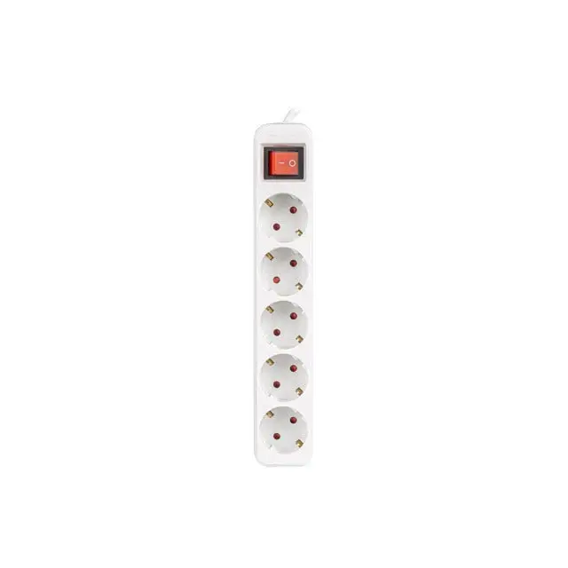 Lanberg power strip 3m 5x Schuko outlets with circuit breaker quality-grade copper cable white - Разклонители<<<LANBERG