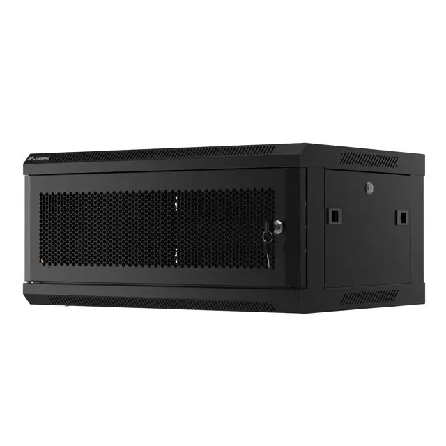 Lanberg rack cabinet 19’’ wall-mount 4U/600x450 with perforated door black (flat pack) - Сървърни и комуникационни