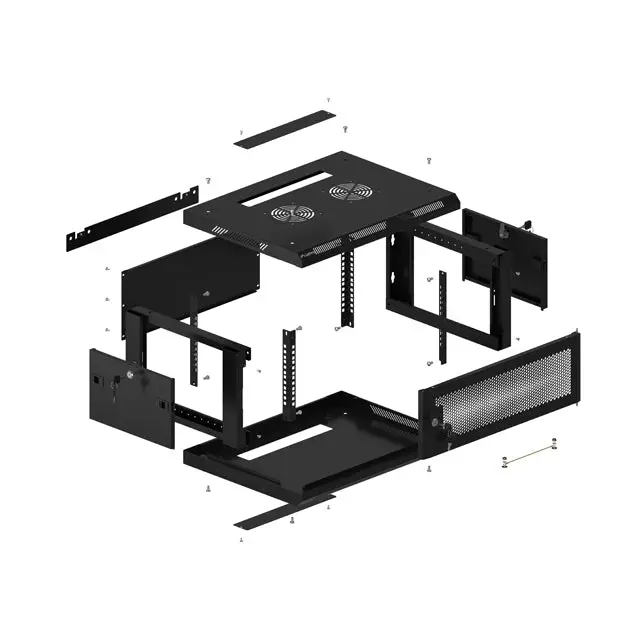 Lanberg rack cabinet 19’’ wall-mount 4U/600x450 with perforated door black (flat pack) - Сървърни и комуникационни