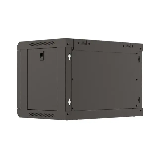 Lanberg rack cabinet 19’’ wall-mount 6U/540x350 (flat pack) with glass door black - Сървърни и комуникационни