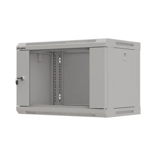 Lanberg rack cabinet 19’’ wall-mount 6U/540x350 (flat pack) with glass door grey - Сървърни и комуникационни