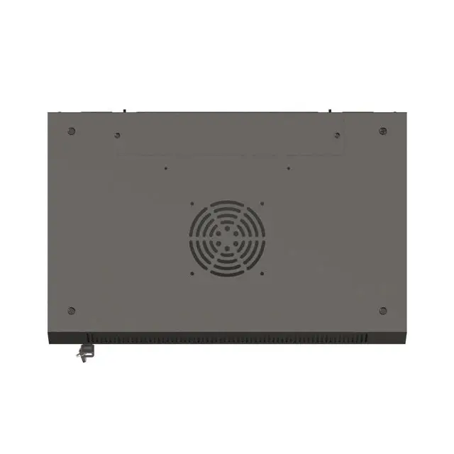 Lanberg rack cabinet 19’’ wall-mount 9U/540x350 (flat pack) with glass door black - Сървърни и комуникационни