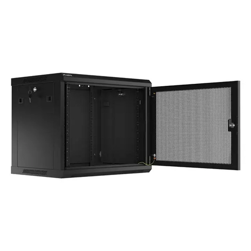 Lanberg rack cabinet 19’’ wall-mount 9U/600x450 with perforated door black (flat pack) - Сървърни и комуникационни