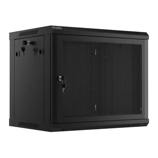Lanberg rack cabinet 19’’ wall-mount 9U/600x450 with perforated door black (flat pack) - Сървърни и комуникационни