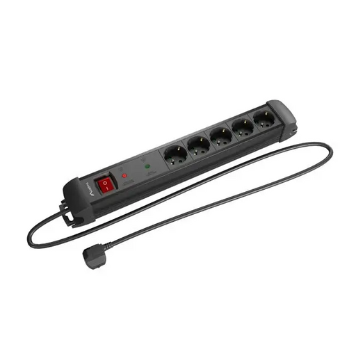 Lanberg surge protector sp1 5m 5x schuko outlets black - Разклонители<<<LANBERG сървърни шкафове и
