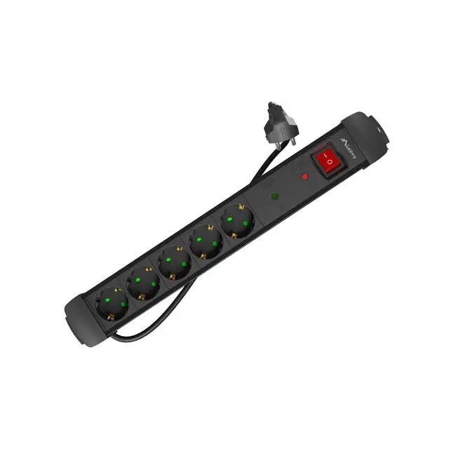 Lanberg surge protector sp1 5m 5x schuko outlets black - Разклонители<<<LANBERG сървърни шкафове и