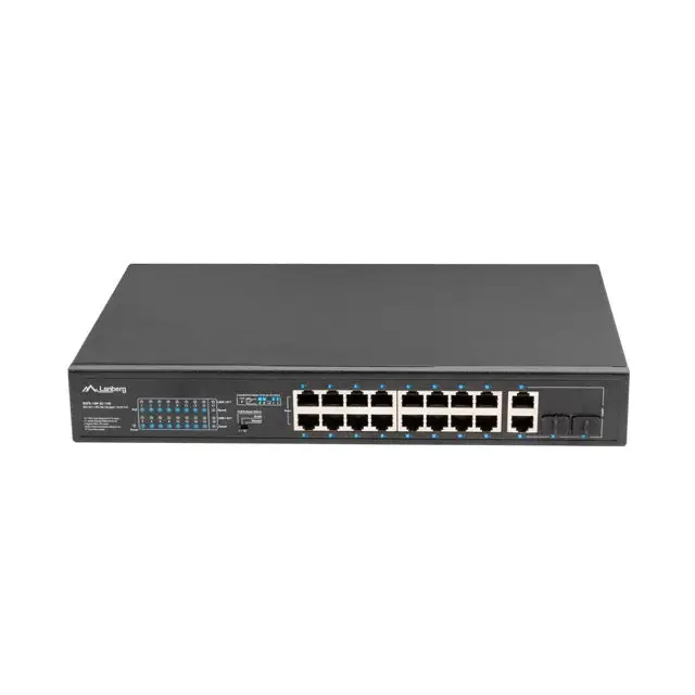 Lanberg switch 16x 100mb poe+/2x 1GB/1x sfp unmanaged rack 10’’ & 19’’ gigabit ethernet 150w - Комутатори<<<LANBERG