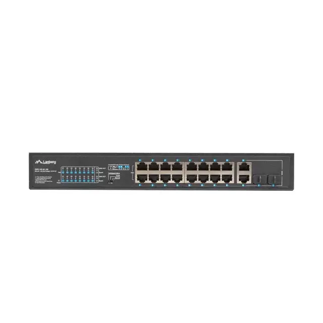 Lanberg switch 16x 100mb poe+/2x 1GB/1x sfp unmanaged rack 10’’ & 19’’ gigabit ethernet 150w - Комутатори<<<LANBERG