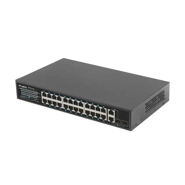 Lanberg Switch 24 x 100MB POE+/2 x Combo Rack 19’’ Gigabit Ethernet 250W - Комутатори<<<LANBERG мрежово и
