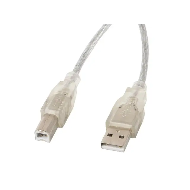 Lanberg USB-A (M) -> USB-B (M) 2.0 cable 3m transparent ferrite - USB<<<LANBERG кабели<<<LANBERG<<<PolyComp&&&USB