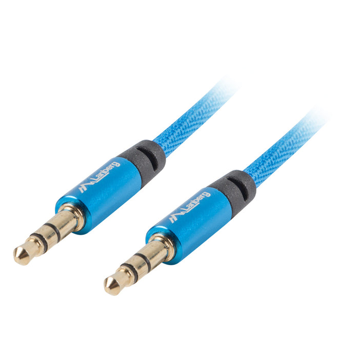 Lanberg mini jack 3.5mm M/M 3 pin cable 1m, blue premium