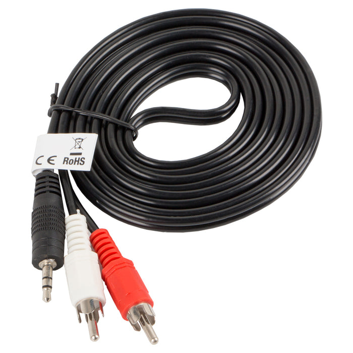 Lanberg mini jack 3.5mm (M) 3 pin -> 2X RCA (chinch) (M) cable 2m