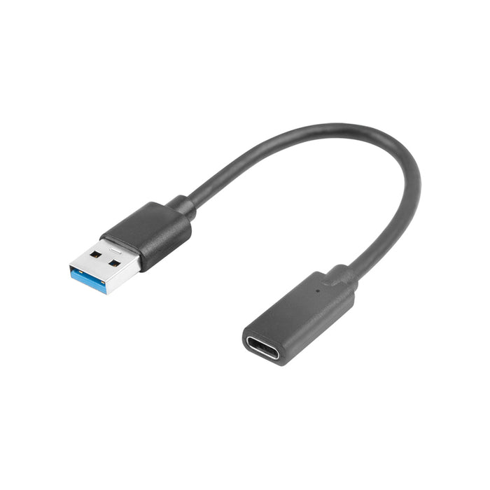 Lanberg USB-C (F) -> USB-A(M) cable 0.15 m, black