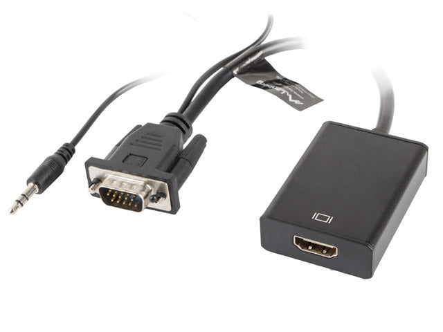 Lanberg adapter VGA (f) + audio 3.5mm jack -> HDMI (m)