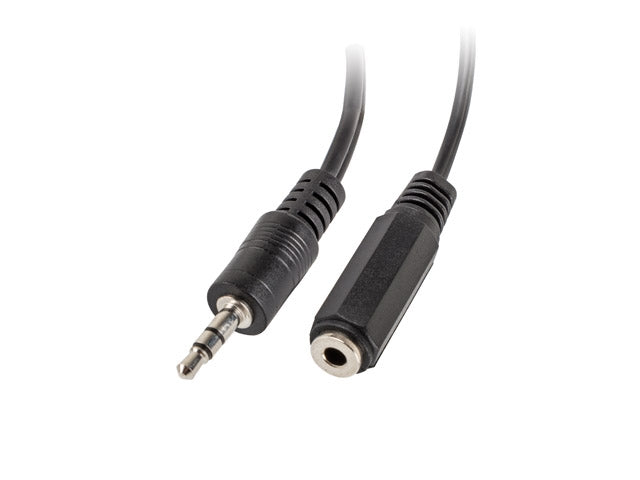 Lanberg adapter jack stereo (M) -> jack stereo (F) X2 10cm, black