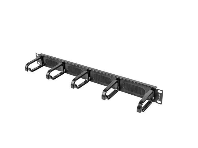 Lanberg 19" cable management AK-1203-B brush panel 5 rings- type b 1U, black