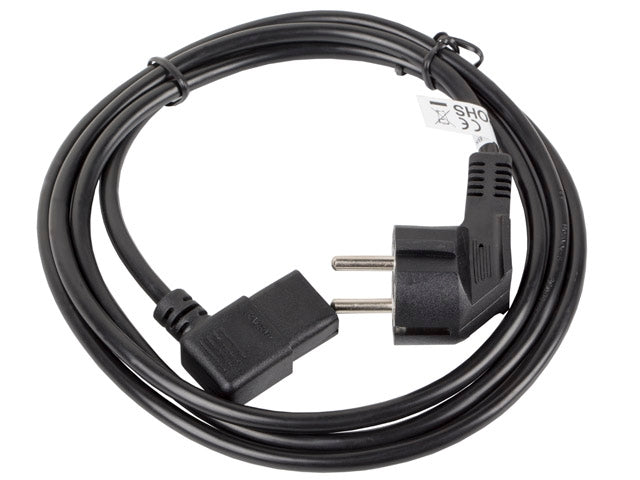 Lanberg CEE 7/7 -> IEC 320 C13 power cord 1.8m angled right VDE, black