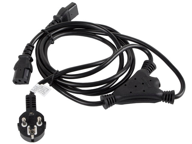 Lanberg CEE 7/7 -> 2X IEC 320 C13 power cord 2m VDE, black
