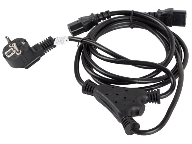 Lanberg CEE 7/7 -> 2X IEC 320 C13 power cord 2m VDE, black