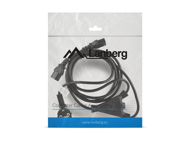 Lanberg CEE 7/7 -> 2X IEC 320 C13 power cord 2m VDE, black