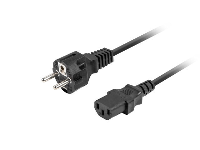 Lanberg CEE 7/7 -> IEC 320 C13 power cord 1.8m VDE Straight, black