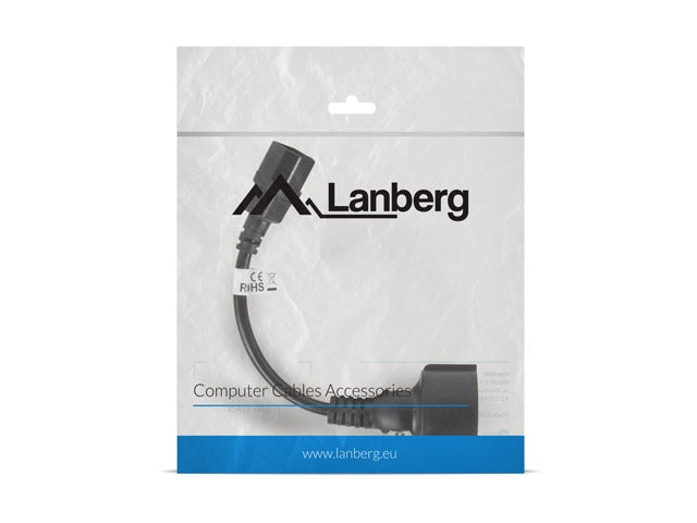Lanberg extension power supply cable IEC 320 C14 -> Schuko (F) 20cm, black