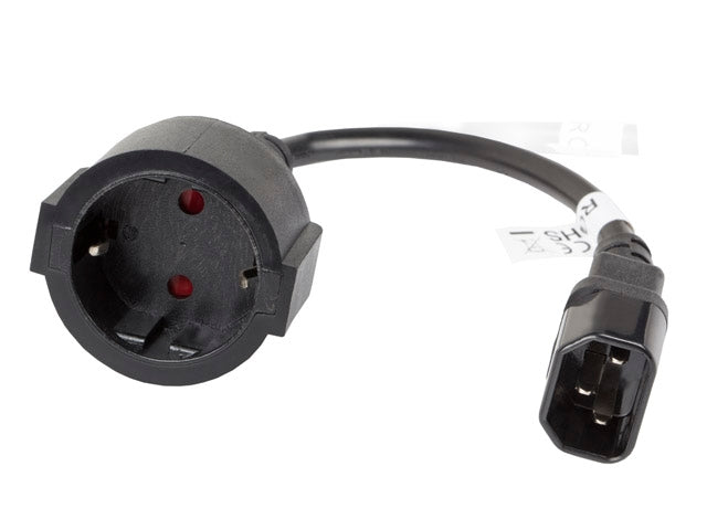 Lanberg extension power supply cable IEC 320 C14 -> Schuko (F) 20cm, black